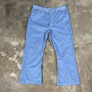 Vintage 60s Wrangler Pants Size  36x32 Light Blue Corduroy Regular Flared Leg